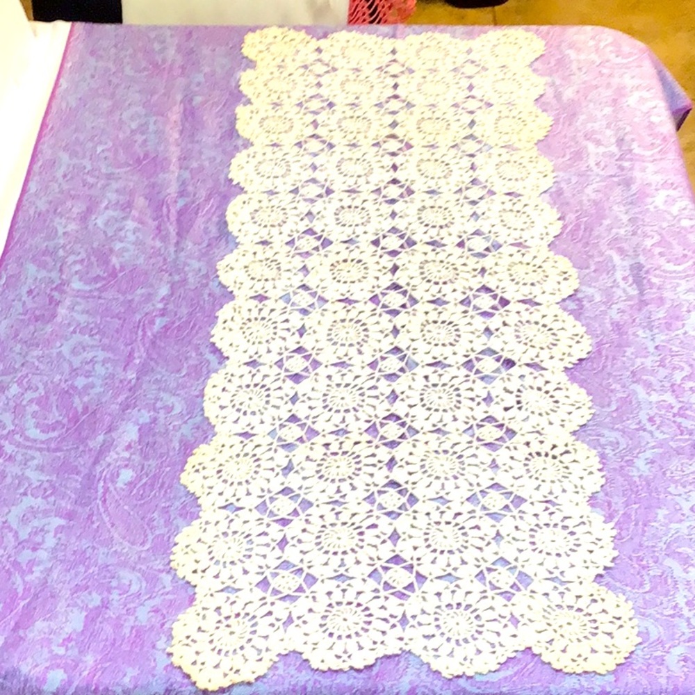 Elegant Lacy dresser scarf or table runner